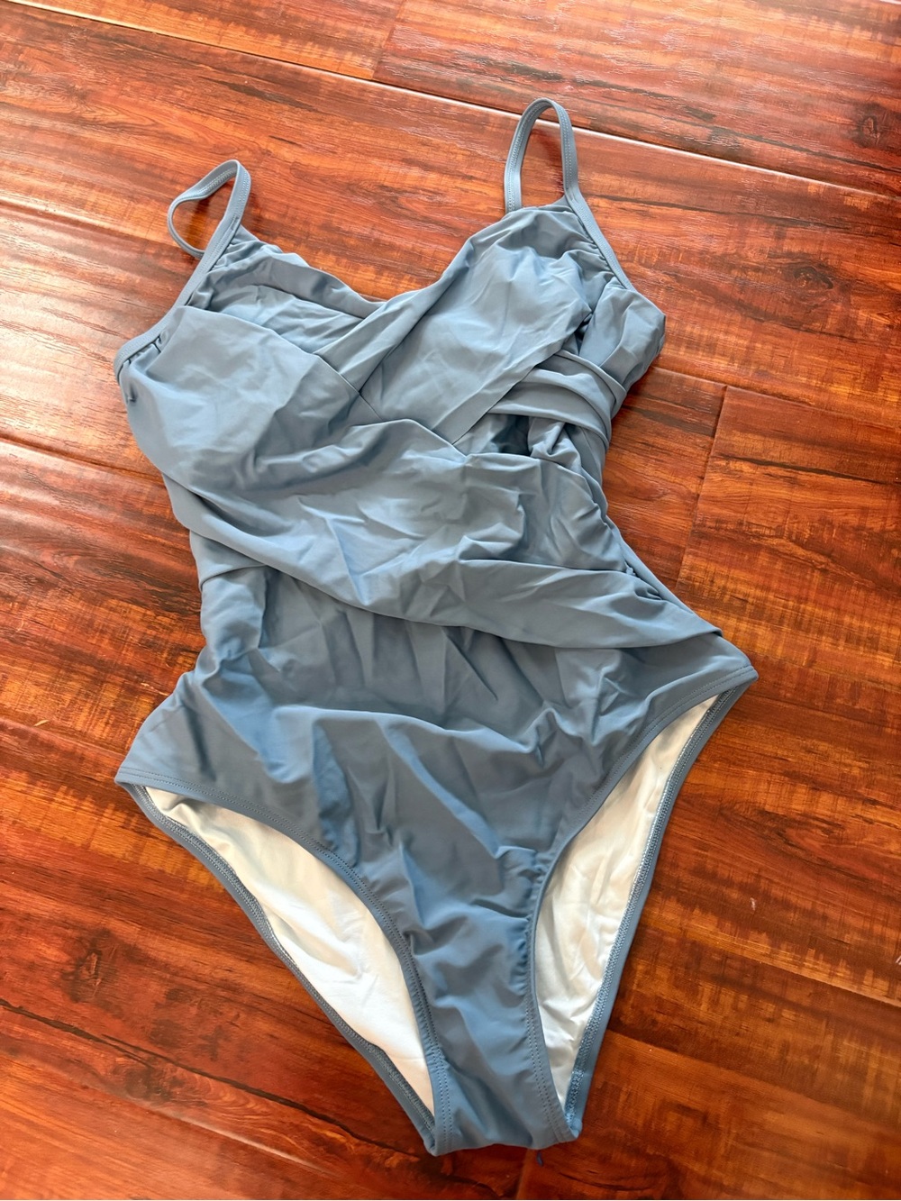 NWT CupShe Blue Ruched One-Piece Swimsuit - size M - Picture 4 of 7